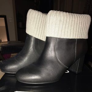 Torrid Black Faux Leather Sweater Knit Boots